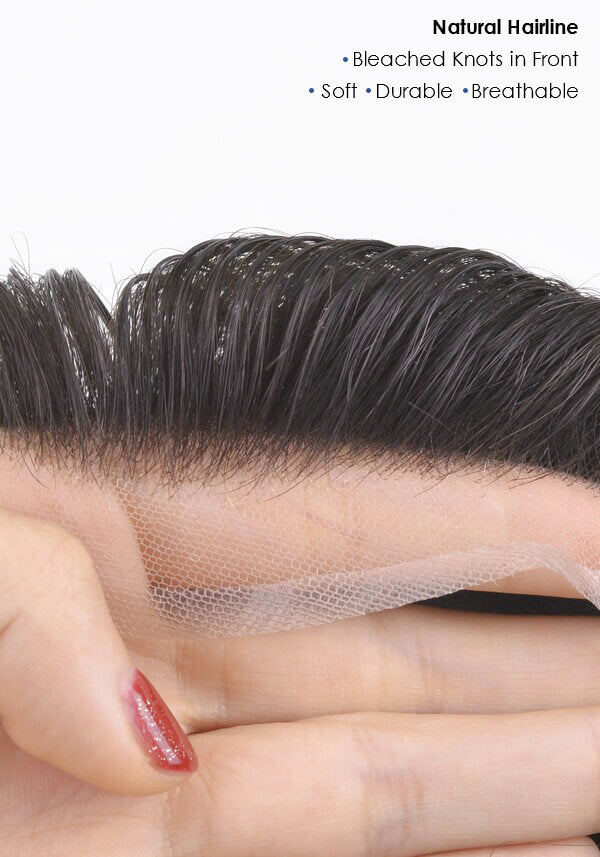 Quanta (Q6 Toupee)|French Lace with Thin Skin Mens Toupee Wig [ PFQ6 ]